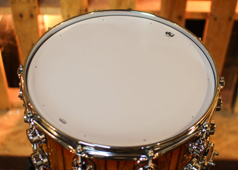 DW 8x14 Collector's Maple 333 Tequila Sunrise Burst over Black Limba Snare Drum - SO#1430091