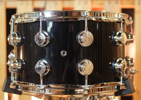 DW 8x14 Collector's Maple Mahogany Gloss Black Snare Drum - SO#1421688