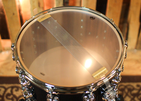 DW 8x14 Collector's Maple Mahogany Gloss Black Snare Drum - SO#1421688