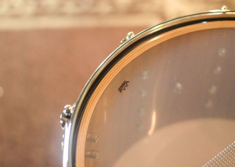 DW 8x14 Collector's Maple Mahogany Gloss Black Snare Drum - SO#1421688