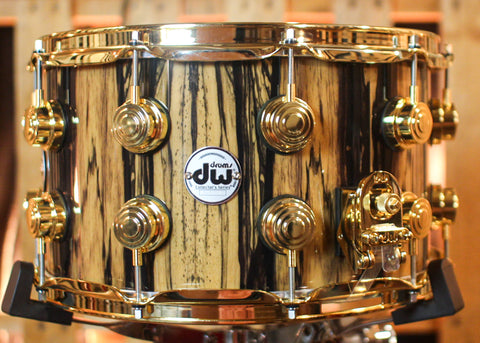DW 8x14 Collector's Maple Mahogany Natural Lacquer over Ivory Ebony Snare Drum - SO#1409998