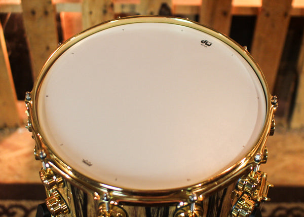 DW 8x14 Collector's Maple Mahogany Natural Lacquer over Ivory Ebony Snare Drum - SO#1409998