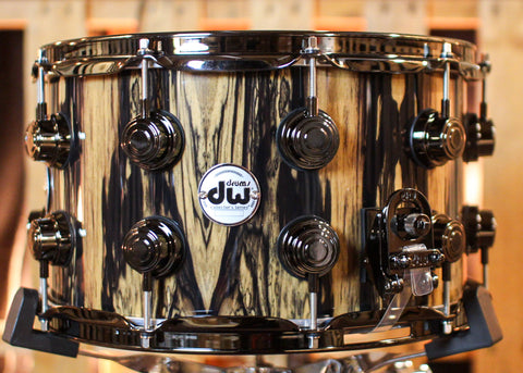 DW 8x14 Collector's Maple Mahogany Royal Ebony Snare Drum - SO#1388752