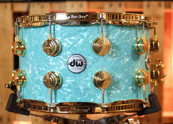 DW 8x14 Collector's Maple Mahogany Seafoam Marine Snare Drum - SO#1417224