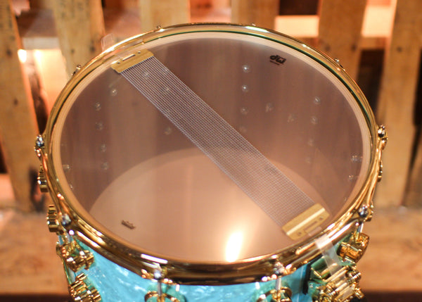 DW 8x14 Collector's Maple Mahogany Seafoam Marine Snare Drum - SO#1417224