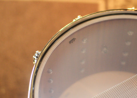 DW 8x14 Collector's Maple Mahogany Solid Grey Lacquer Snare Drum - SO#1438708