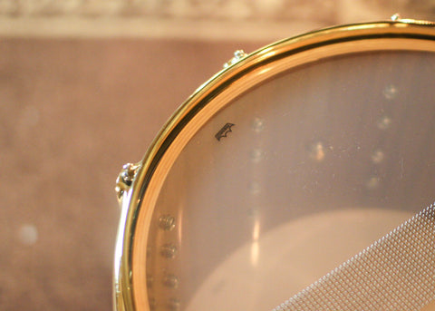 DW 8x14 Collector's Maple Mahogany Turquoise Oyster Snare Drum - SO#1417215