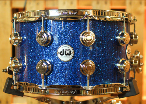 DW 8x14 Collector's Maple VLT Blue Glass Snare Drum - SO#1438336
