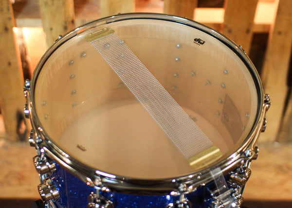 DW 8x14 Collector's Maple VLT Blue Glass Snare Drum - SO#1438336