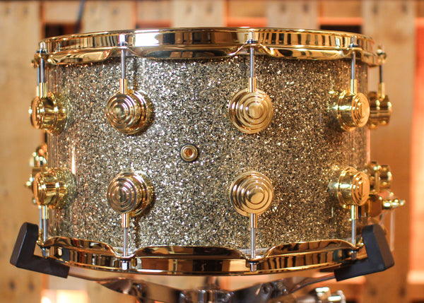 DW 8x14 Collector's Maple VLT Ginger Glitter Glass Snare Drum - SO#1417218