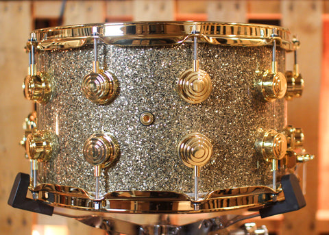DW 8x14 Collector's Maple VLT Ginger Glitter Glass Snare Drum - SO#1417218