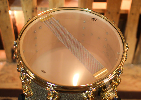 DW 8x14 Collector's Maple VLT Ginger Glitter Glass Snare Drum - SO#1417218