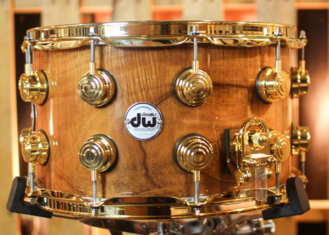 DW 8x14 Collector's Maple VLT Natural Lacquer over Koa Snare Drum - SO#1409984