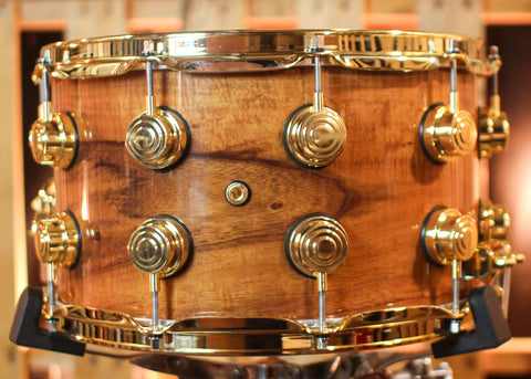 DW 8x14 Collector's Maple VLT Natural Lacquer over Koa Snare Drum - SO#1409984