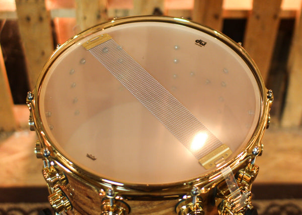DW 8x14 Collector's Maple VLT Natural Lacquer over Koa Snare Drum - SO#1409984