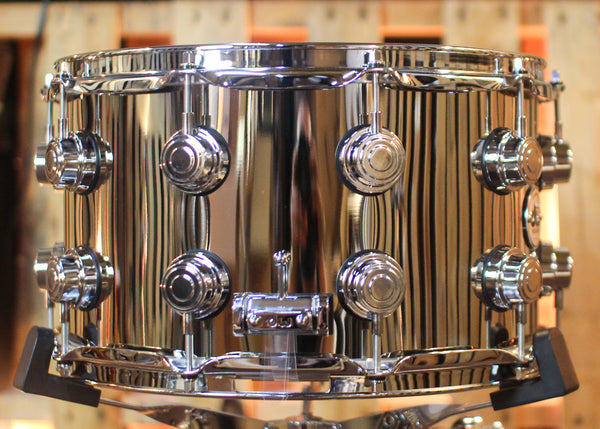 DW 8x14 Collector's Polished Nickel over Brass Snare Drum