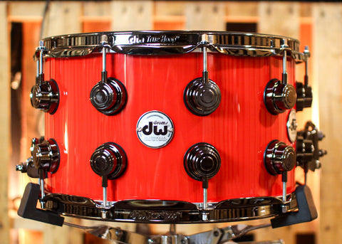 DW 8x14 Collector's Maple Mahogany Porsche Guards Red Snare Drum - SO#1385454