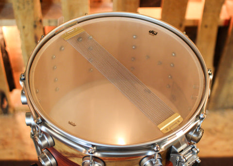 DW 8x14 Collector's SonicPly Natural Hard Satin over Horizontal Padauk Snare Drum - SO#1429995