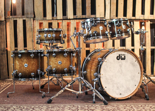 DW Collector's Birch Candy Black Burst over Kurillian Birch Drum Set - 22,10,12,14,16,6.5x14 - SO#1291943