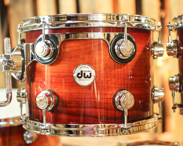 DW Collector's Cherry Spruce Red Burst over Horizontal Padauk Drum Set - 22,8,10,12,16 - SO#1343760