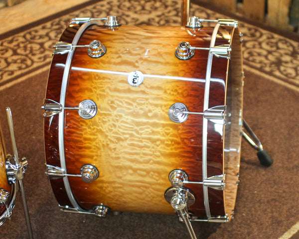 DW Collector's Maple 333 Almond Burst over Super Quilted Maple Drum Set - 22,10,12,16 - SO#1421335