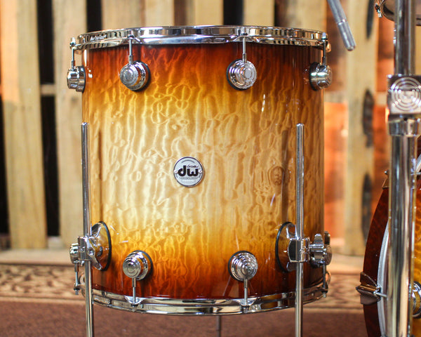DW Collector's Maple 333 Almond Burst over Super Quilted Maple Drum Set - 22,10,12,16 - SO#1421335