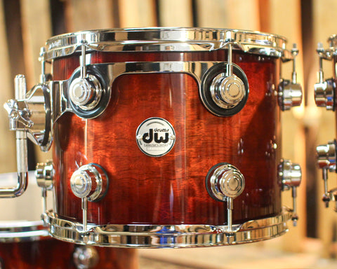 DW Collector's 333 Red Burst over Quilted Sapele Drum Set - 22,10,12,16 - SO#1354813