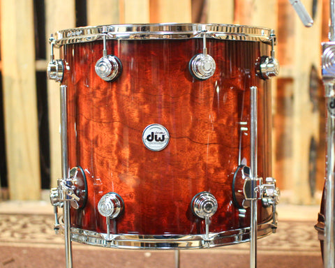 DW Collector's 333 Red Burst over Quilted Sapele Drum Set - 22,10,12,16 - SO#1354813