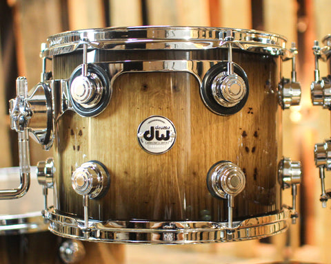 DW Collector's 333 Candy Black Burst over Pecky Oak Drum Set - 22,10,12,16 - SO#1352483