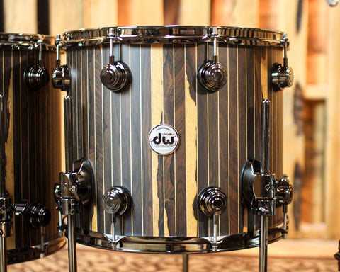 DW Collector's 333 Brass Pinstripe Ziricote Drum Set - 22,10,12,14,16 - SO#1353664