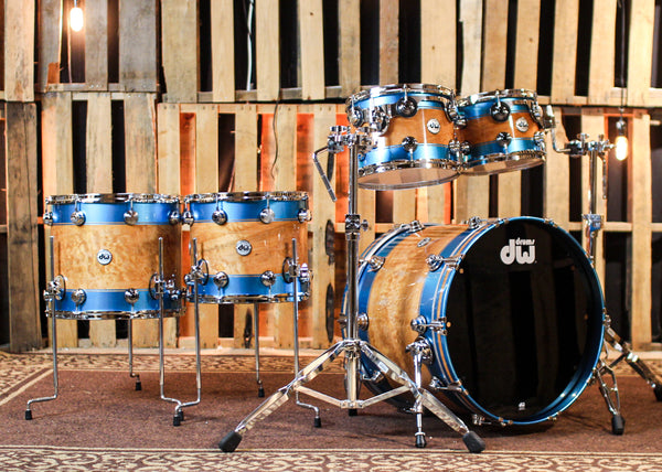 DW Collector's Laser Blue Graphics Exotic Drum Set - 22,10,12,14,16 - SO#1383149