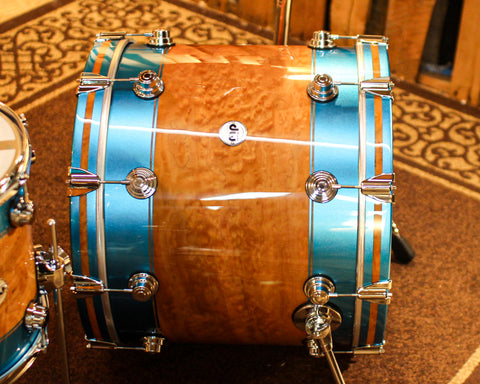 DW Collector's Laser Blue Graphics Exotic Drum Set - 22,10,12,14,16 - SO#1383149