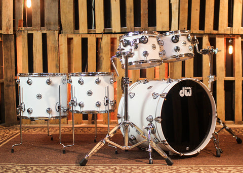 DW Collector's 333 Matte White Hard Satin Drum Set - 22,10,12,14,16 - SO#1410361