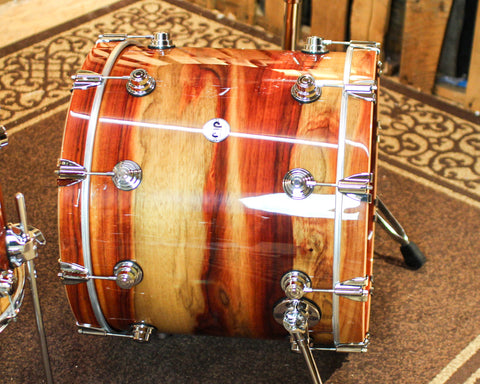 DW Collector's 333 Natural Lacquer over Horizontal Padauk Drum Set - 22,10,12,14,16 - SO#1382338