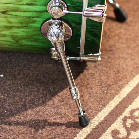 DW Collector's 333 Green Fade over Vertical Olive Ash Burl Drum Set - 22,10,12,14,16 - SO#1381839