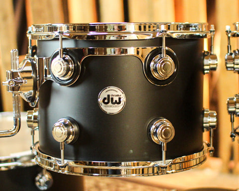 DW Collector's 333 Solid Black Hard Satin Drum Set - 22,10,12,16 - SO#1379888
