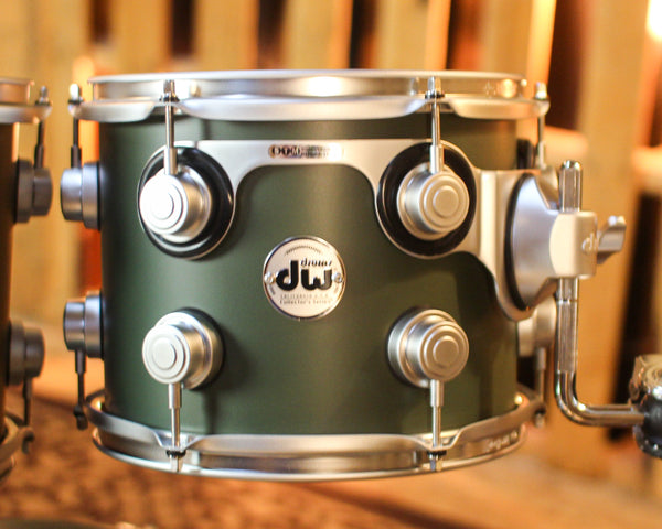 DW Collector's Maple Mahogany Army Green Hard Satin Drum Set - 22,10,12,14,16 - SO#1439018