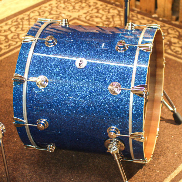 DW Collector's Maple Mahogany Blue Glass Drum Set - 22,10,12,16 - SO#1330546