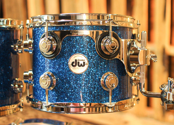 DW Collector's Maple Mahogany Blue Glass Drum Set - 22,10,12,16 - SO#1330546