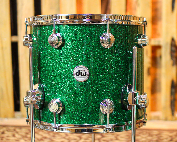 DW Collector's Maple Mahogany Green Glass Drum Set - 20,10,12,14 - SO#1374886