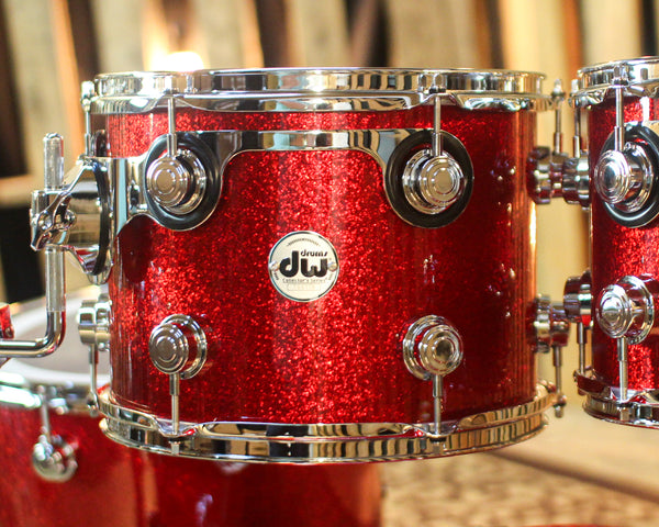 DW Collector's Maple Mahogany Red Sparkle Drum Set - 22,10,12,16 - SO#1447494
