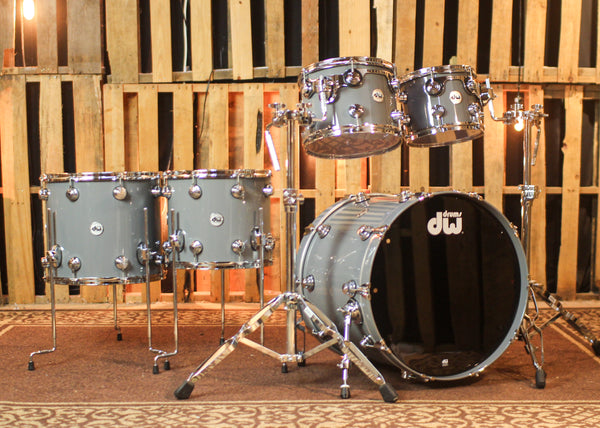 DW Collector's Maple Mahogany Solid Grey Lacquer Drum Set - 22,10,12,14,16 - SO#1438707