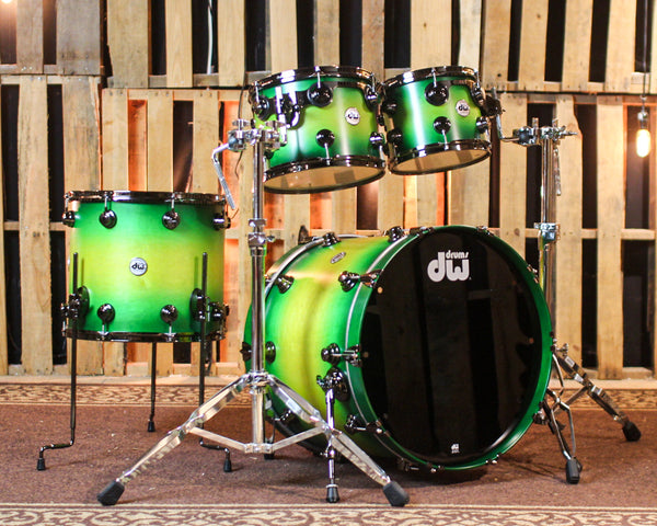 DW Collector's Maple SSC Amber to Emerald Green Burst Drum Set - 22,10,12,16 - SO#1401765