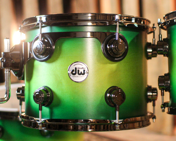 DW Collector's Maple SSC Amber to Emerald Green Burst Drum Set - 22,10,12,16 - SO#1401765