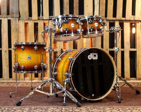 DW Collector's Maple SSC Tobacco Burst over Birdseye Drum Set - 22,10,12,16 - SO#1367278