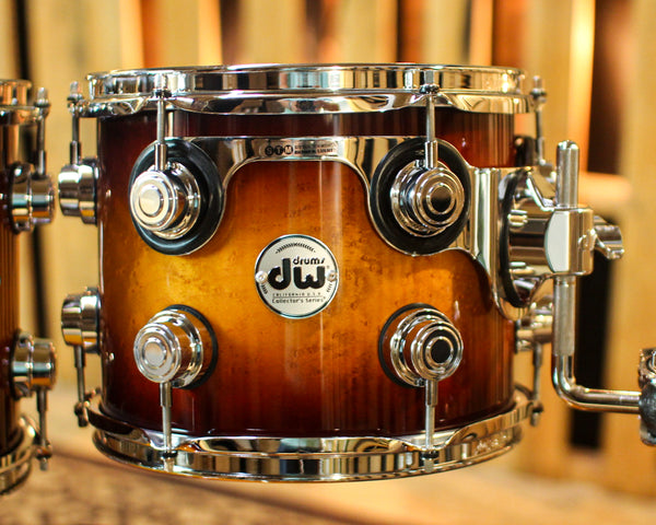 DW Collector's Maple SSC Tobacco Burst over Birdseye Drum Set - 22,10,12,16 - SO#1367278