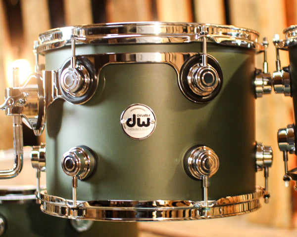 DW Collector's Maple SSC Army Green Hard Satin Drum Set - 22,10,12,16 - SO#1386428