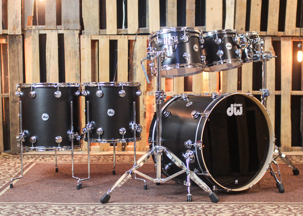 DW Collector's Maple SSC Ebony Satin Oil Drum Set - 22,8,10,12,14,16 - SO#1449939