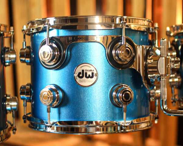 DW Collector's Maple SSC Laser Blue Lacquer Drum Set - 22,8,10,12,14,16,18,14sn - SO#1416753