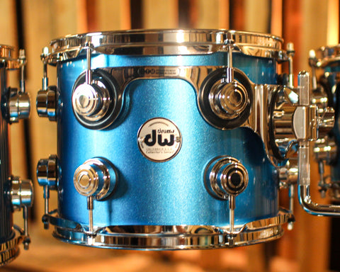 DW Collector's Maple SSC Laser Blue Lacquer Drum Set - 22,8,10,12,14,16,18,14sn - SO#1416753